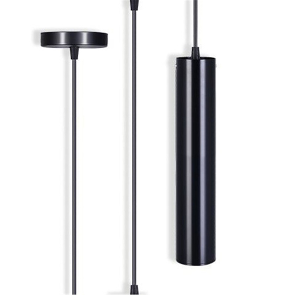 Svart varm hvit LED COB spotlight lang rørlampe sylindrisk