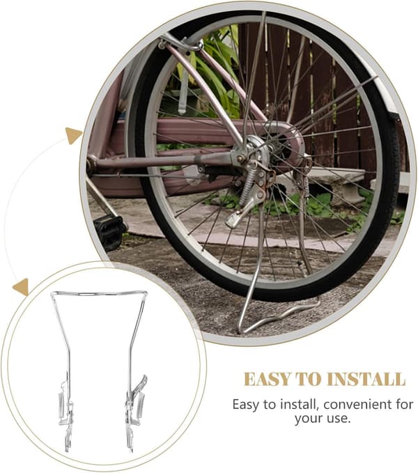 24-inch Silver Metal Bicycle Kickstand, Double-Sided Bike Accessory, Professional Replacement