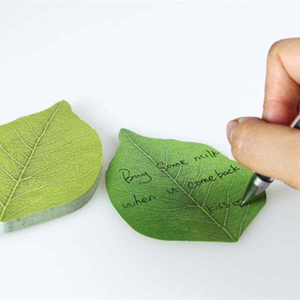 Beautiful Green Leaf Shaped Sticky Notes, 8 Pack Sticky Notes, Sticker Set for DIY Decoration, School and Home