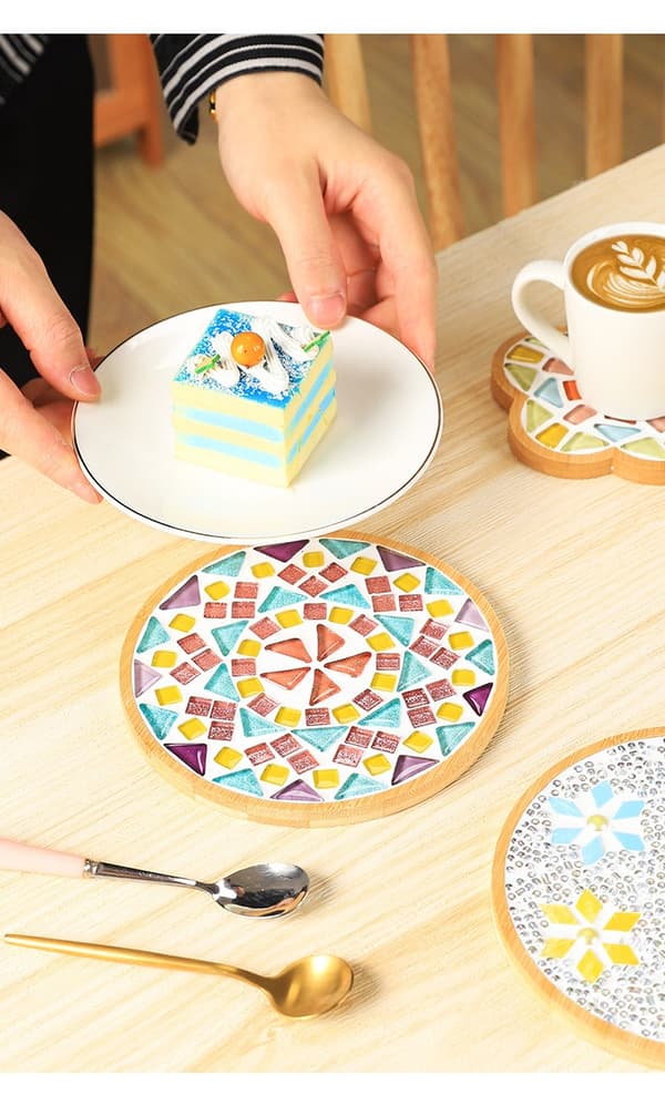 Cartoon Mosaic DIY Coaster Making Kit, Parent-Child Activity Chessboard Kit - Type E TYPE-E TYPE-E