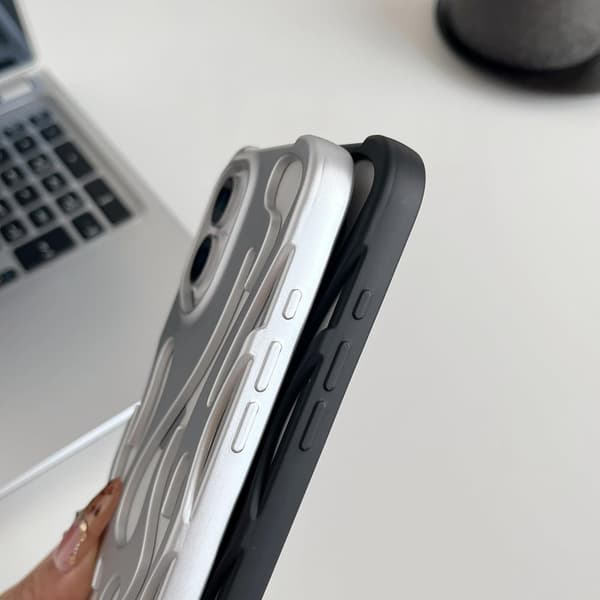 Heat Dissipation iPhone Case, Solid Color Hollow Flamed Matte Soft Phone Case (Silver, for iPhone 16 Pro Max)