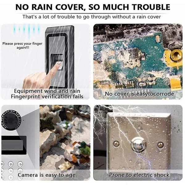 Rainproof Metal Cover Access Control Keypad Waterproof Case Rain Shield Doorbell Button