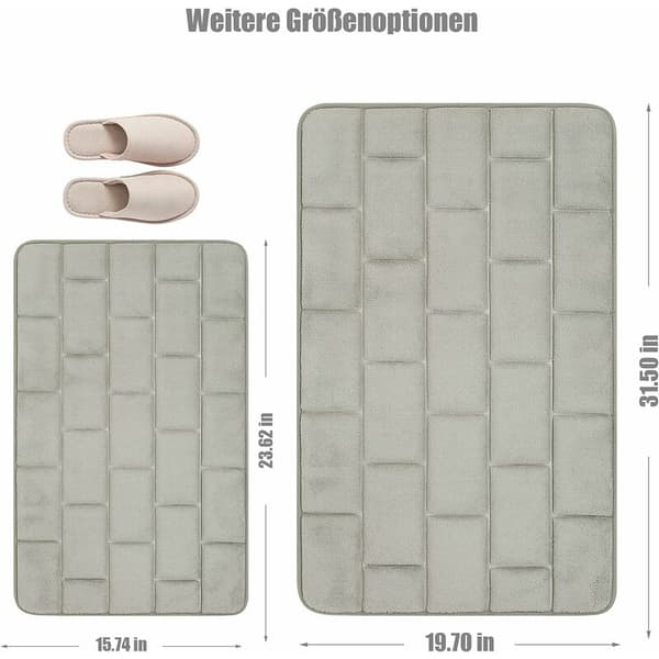 TRIOM skridsikker bademåtte i memoryskum, absorberende bademåtter, vaskbare bademåtter, badeværelsesbrusemåtte (grå, 40x60cm)