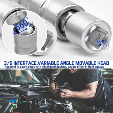 14/16 mm Spark Plug Socket Wrench, Universal Magnetic Spark Plug Socket Tool for Car Spark Plug Removal