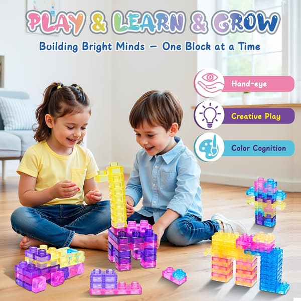 40 Sensory Soft Building Blocks for Toddlers, Montessori Squeezable Stacking Toy, Stretchable Early Learning Building Set