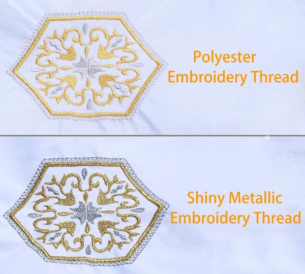 6 Gold Metallic Embroidery Machine Thread 500m(550y) for Embroidery and Decorative Sewing
