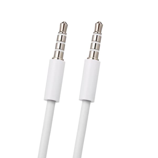 3,5 mm Jack Aux-lydkabel Hann til Hann Stereo Lydforlengelseskabel, hvit Rosa