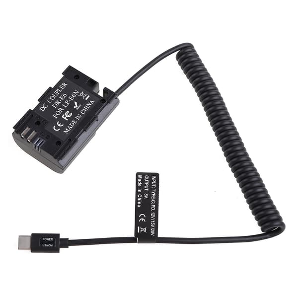 USB Typ-C virtalähdekaapeli LP-E6 -akkukorvikkeelle
