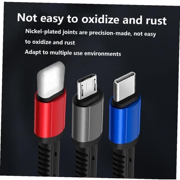 Multi-USB hurtigladekabel, 3-i-1 ladekabelkontakt