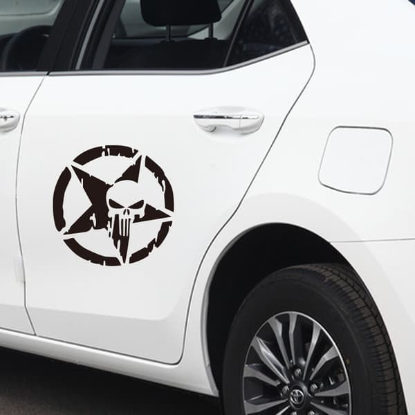 Punisher Skull Dekal Skull Pentagram Dekal Paket 2-pack