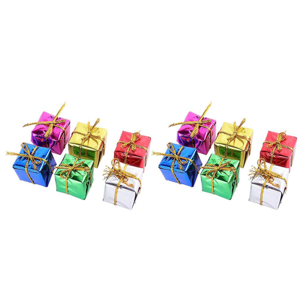 120 kpl Miniatyyrilahjapakkauksia Joulukuusen Koristeet Lahjapakkaus Puun Koriste Joulu Riippuva Kuplat Sekalaiset Värit 120kpl 2,5X2,5CM Assorted Color 120pcs 2.5X2.5CM