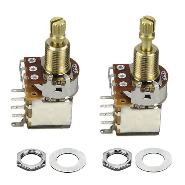 A250K B250K A500K B500K Mini Switch Potentiometer Linjär Konisk Potentiometer Delad Axel Gitarrkontroll Push Potentiometer Set kort spel B500 short game B500