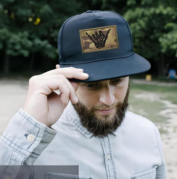 2 stk. skelet Shaka håndbroderi patch flag patch broderede taktisk stil udendørs patches krog og løkke – robust moral patch til rygsæk,