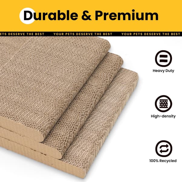 Vertical Cat Scratcher L-shaped Wall-mounted 50 cm Durable Cardboard Scratcher for Indoor Cats
