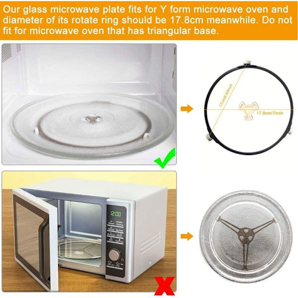 Replacement Plate for Microwave Flat for Microwave Replacement Durable Universal for Turntable for Microwave Round Replacement Plate