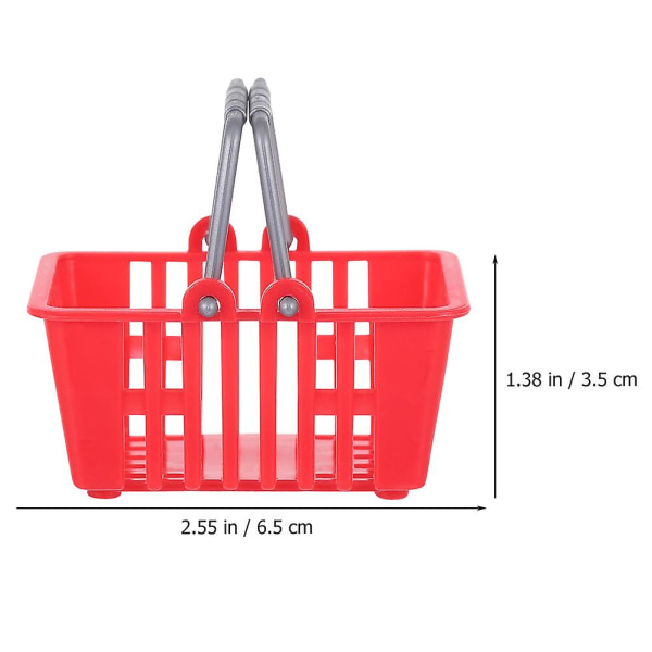 12 kpl Lasten Leikkikärryjä, Ostoksille Menon Korit, Ostoskorit, Hedelmien Säilytyskorit, Punainen Red 6.5X4.5X3.5CM