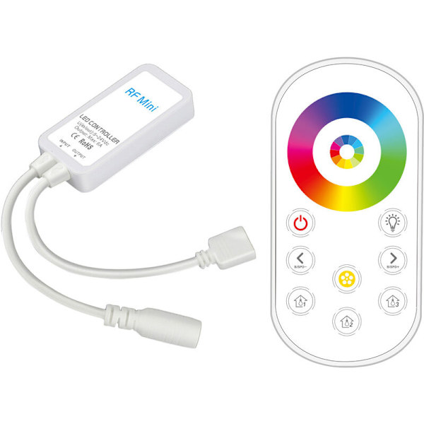 LED-controller RF Radiofrekvens Mini Tryk Ultratynd RGB Farve Lysstrimmel Controller