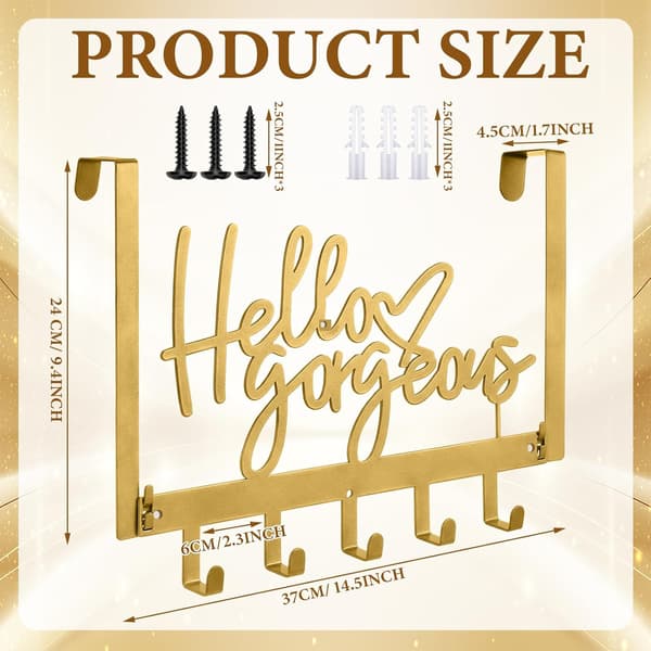 \"Hello Gorgeous Over The Door Gold for