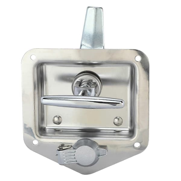 Foldable T-handle Lock in Stainless Steel with Key Set for Truck Trailer, Toolbox, Electrical Cabinet