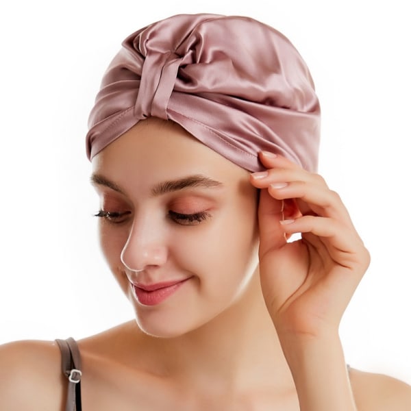 Satin Bonnet Chemo Hodeplagg Kapp Satinforet Turbaner for Kvinner Gjenbrukbar Badehette Satin Bonnet Kapp Satinhatt Silke Kapp for Søvn