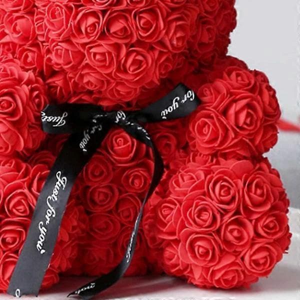 25 cm Teddybjörn av Rosor Röd