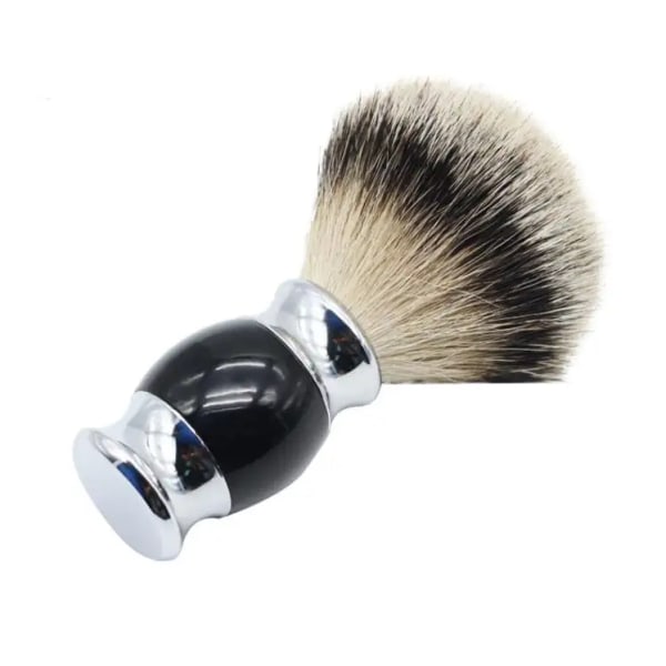 Silvertip Badger Rakborste–Faux Horn Handtag med en krombas, Long Loft täta borst– Grävborste för män