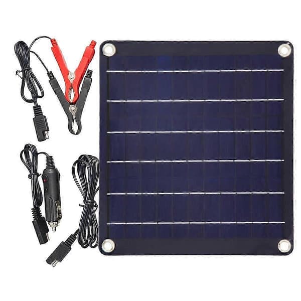 10W Solcellepanel Kit 12V Vanntett Solcelle Vedlikeholdslader Bærbar Solcellelader Bilbatterilader
