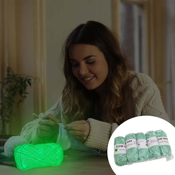 In The Dark Yarns Lysande Garn Handvävt DIY Handvävt-i-mörkret GarnB