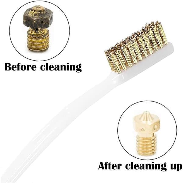 Lille Messingbørste 8 stk Mini Stålbørster til Rengøring af Svejseaflejringer, Rust, 3D-Printerdyse