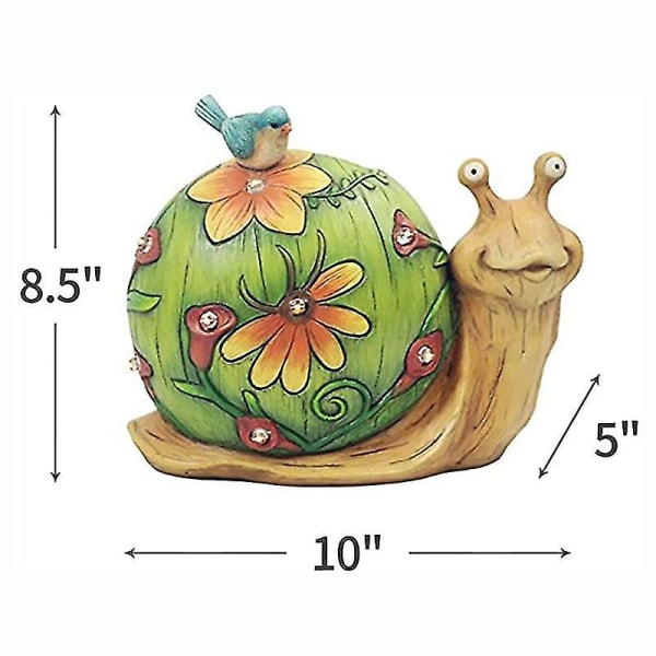 Muse Garden Ornament Solar Snail Figurine - Garden Statue Solar Powered Lights Animal Figurine For Yard Lawn Home Decoration Gift