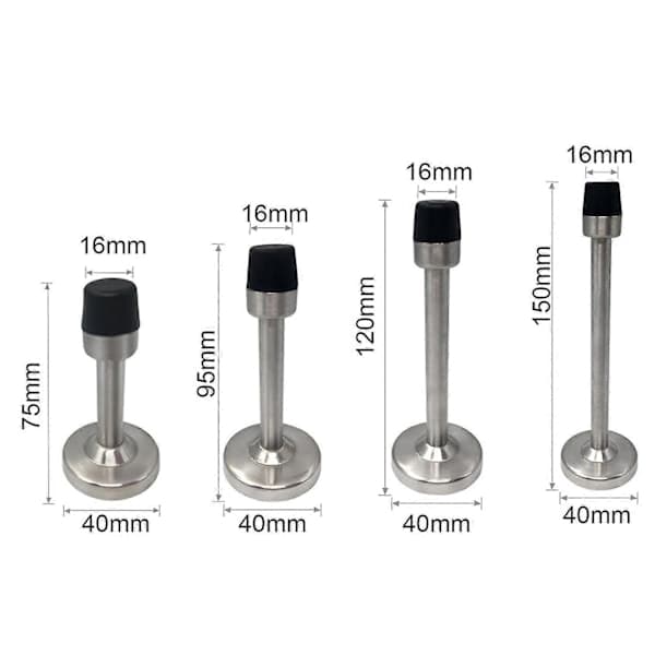 75-150mm Dørstopper Vægmonteret Anti-kollisionsgummi To Installationsmetoder Hulfrit Dørstopper 75mm 75mm 75mm