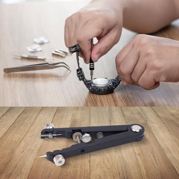 Sett Quick Spring Bar Tasks Multifunksjonell klokketang for utskifting (svart) Svart Black