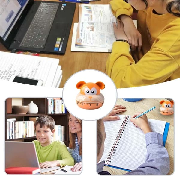 Kitchen Timer Cute Animal Mechanical Timer for Kids Cartoon Manual 55 Minute Cooking Timer for Baking, Cooking and Learning