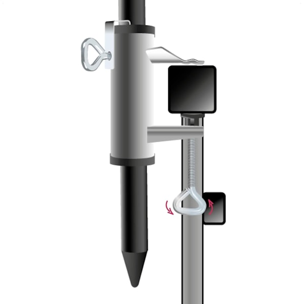 Metallisk Parasollfot - Parasollfot för Balkong, Terrass eller Bord - XL Balkongparasollfot (Ø 25-38 mm - 1 st)