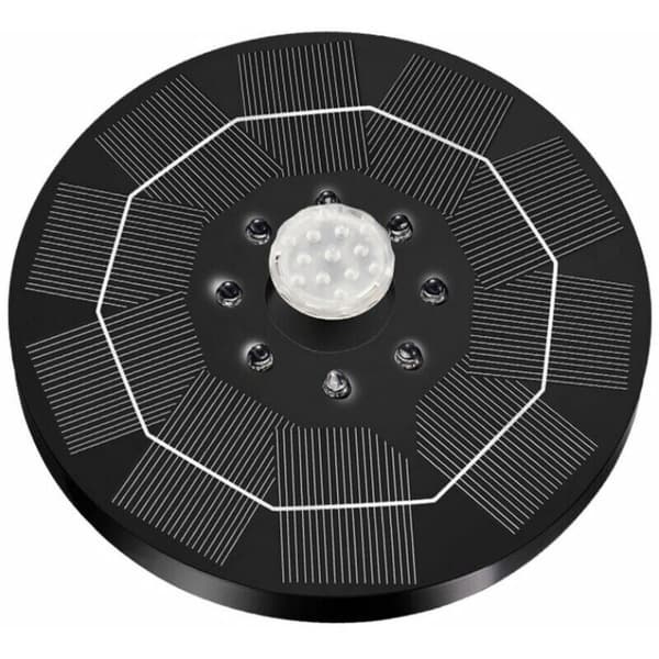 Solar springvand til pool, udendørs, stenhave, flydende springvand med energilagring og 3W LED-lys