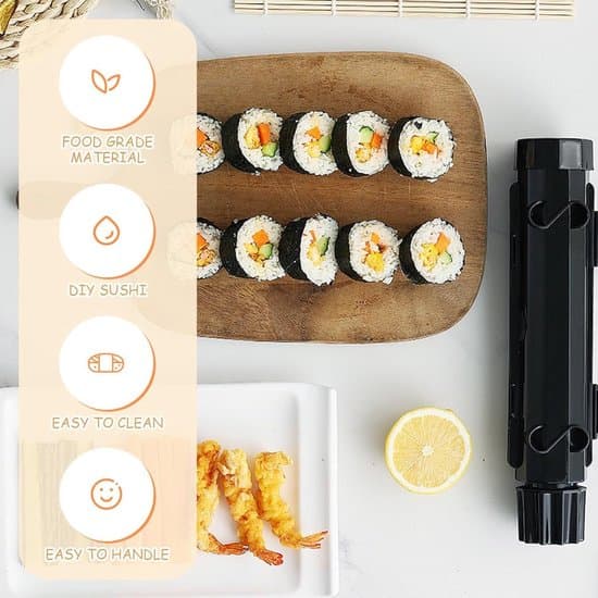 Sushi Maker Kit - Sushi Set - Sushi Maker - Sushi Roller - Sushi Bazooka - Make Sushi - Sushi Mold - Sushi Shape - Gift - Black