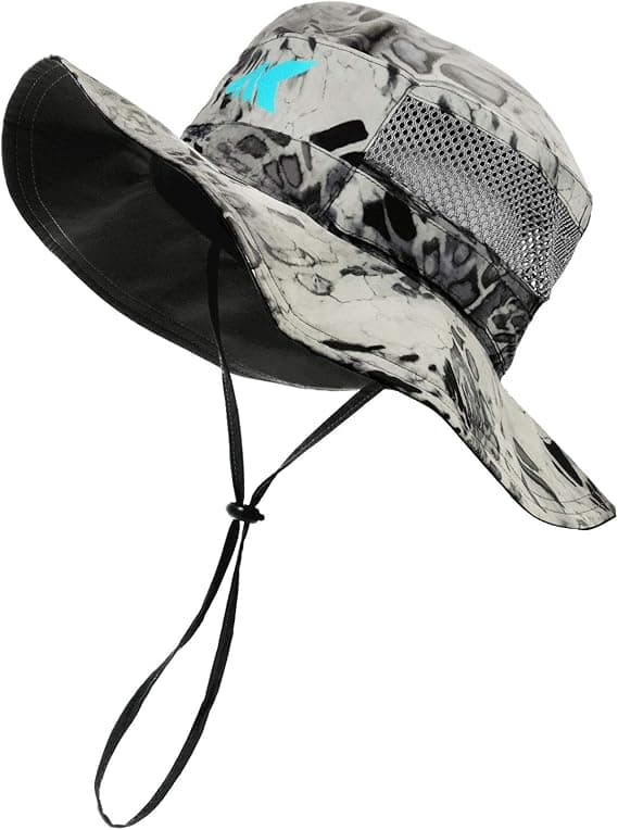 Sol Armis UPF 50 Boonie Hat - Solhat, Fiskehat, Strand- & Vandrehat, Paddling, Roning, Kajakhat, Sneleopard Sølv