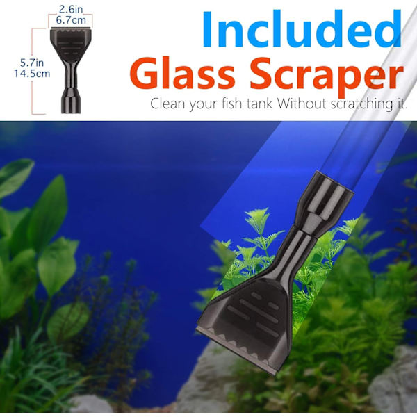 Akvarium Gruskleaner, Akvariumvattenväxlare Akvariumrengörare med Siphon Vattenbyte och med Luftknapp