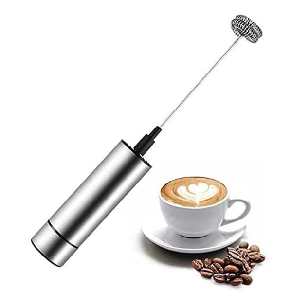 Elektrisk melke-/kaffeskummer, oppladbar håndholdt skummaskin/mikser for latte, cappuccino, frappedrink, varm sjokolade, rustfritt