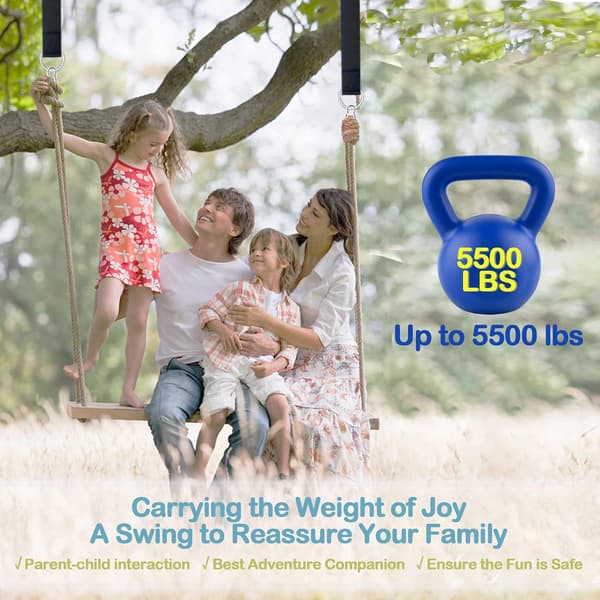 8FT Tree Swing Straps Suspension Kit, Extra Long Tree Swing Straps. Supports 2500 kg. Includes Carabiners and Tree Protectors. Safer for All 8FT