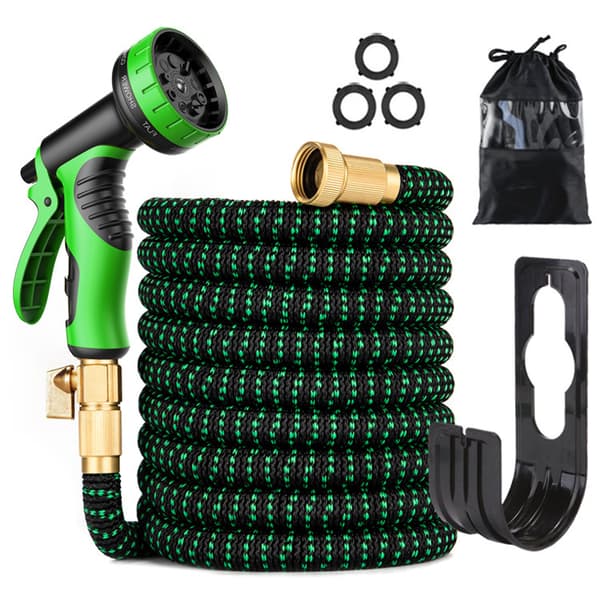 Expandable Garden Hose, Upgraded 3-Layer Latex, Flexible Kink-Free Water Hose, 10-Function Spray Nozzle 50FT