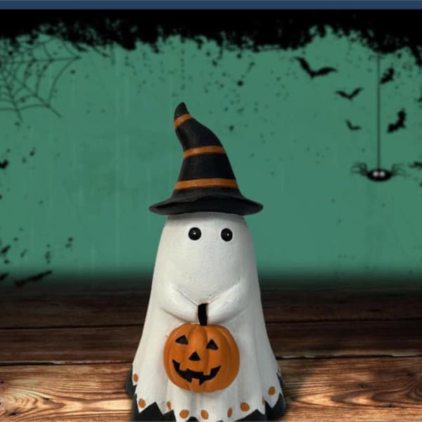 Ghost Statue, Cheeky Resin Ghost Figure, Spooky Ghost Ornament, Spooky Resin Ghost Ornaments