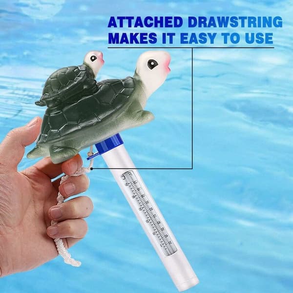 Flydende pooltermometer med snor, flydende stødabsorberende pooltermometer med snor