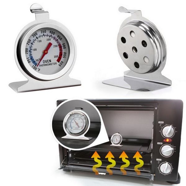 2 stk Ovnstermometer Øyeblikkelig avlesning i rustfritt stål Termometer for kjøkken matlaging 50-300°C/100-600°F