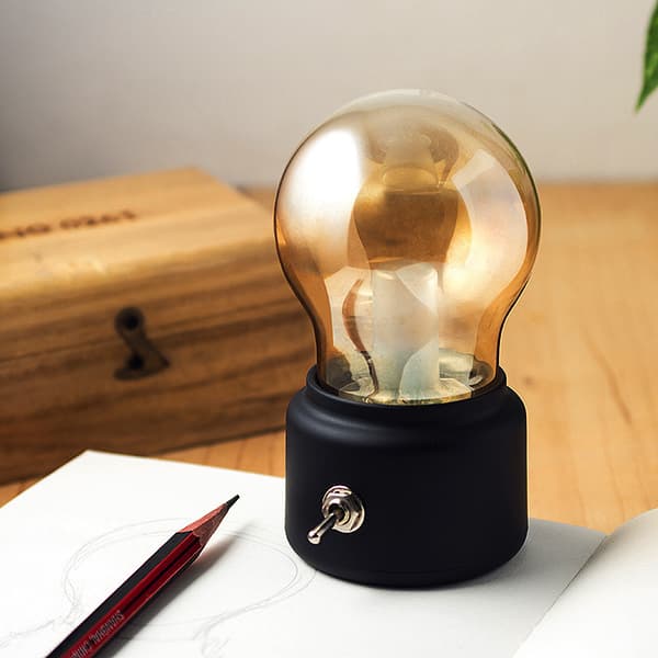 LED-lampe Retro Nattlys Oppladbart Batteri Armatur Bord