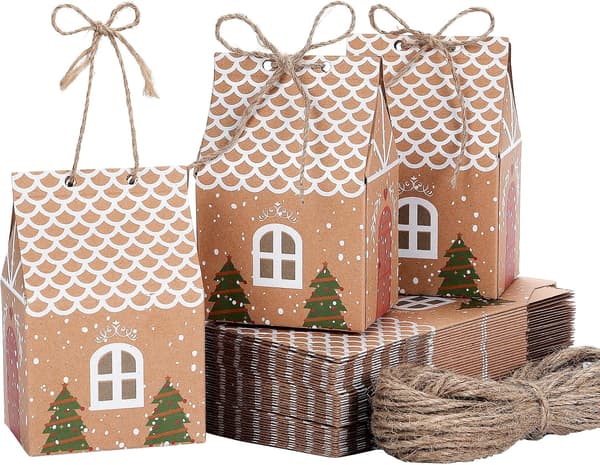 50 st Stora Julgranspresentaskar, Julklappsaskar Bordsgåvor Askar, Festliga Presentinslagningsaskar