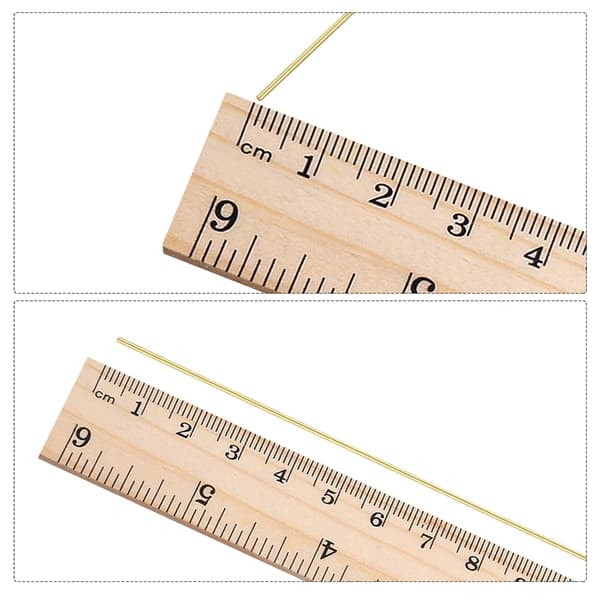 0,4 mm x 200 mm, rund mässingstråd, solid blandad halvhård tråd för DIY smyckestillverkning, förpackning med 10 style_name