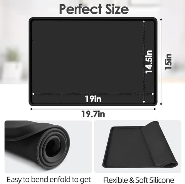 Silicone Coffee Mat with Edge, Heavy Duty Coffee Machine Mat, Coffee Tray that can be placed under the Coffee Machine, Espresso Accessories.