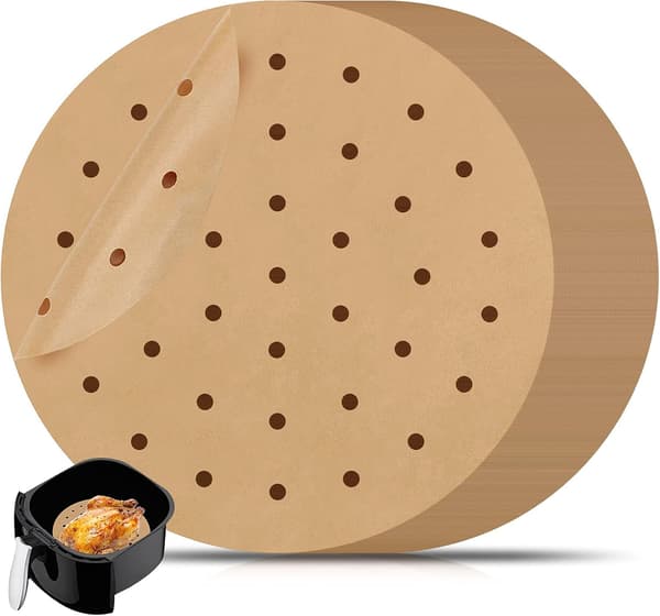 100 ark 20 cm perforeret bagepapir til frituregryde, dampkoger, non-stick bagepapir