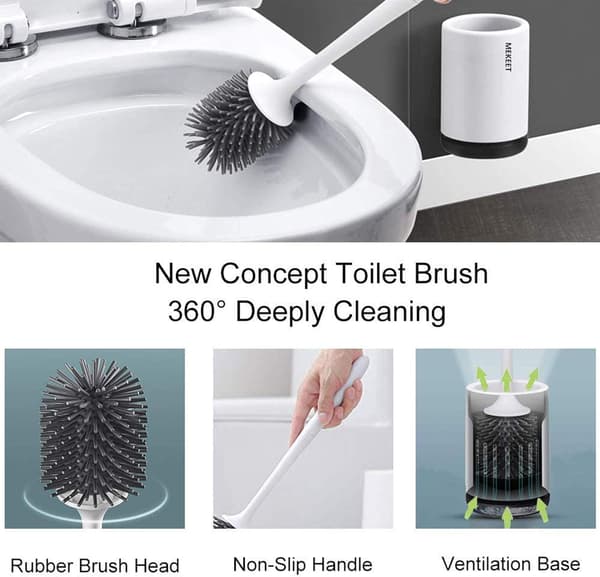 WC-harja antibakteerinen silikoni WC-harja WC-harja Se{F3}